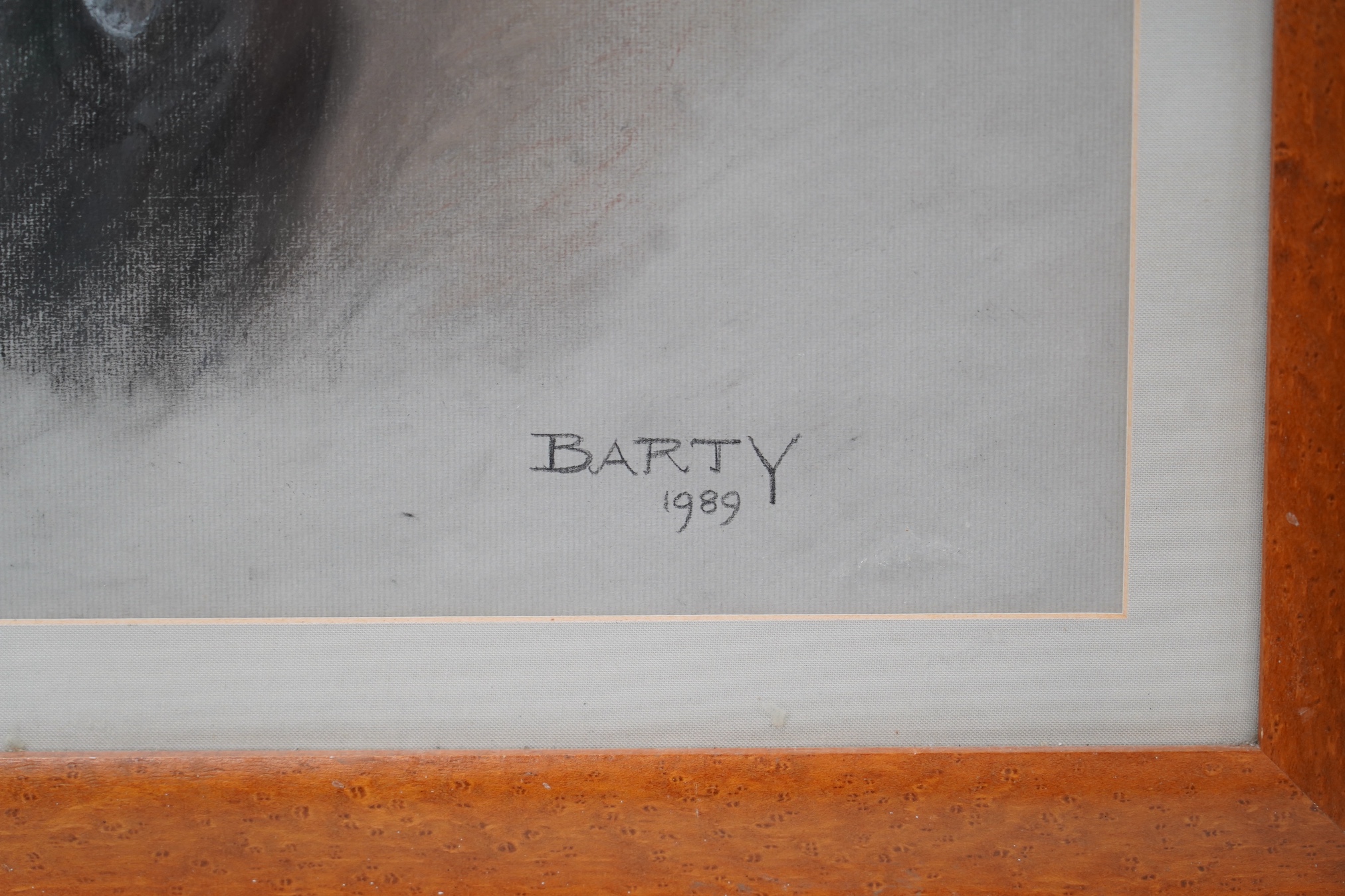 Marjorie Cox (1915-2003), pastel, Study of a Black Labrador, 'Barty', signed and dated 1989, 45 x 39cm. Condition - fair, a little dirty